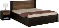 Spacewood Cosmos Queen Bed with Hydraulic Storage & Side Table in Wenge Color