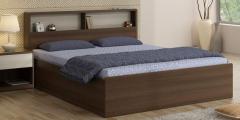 Spacewood Kosmo Ambry Queen Bed with Box Storage in Moldau Akazia Brown and White Finish
