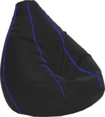 Spacex XXXL Classic Black with Blue Piping Teardrop Bean Bag With Bean Filling