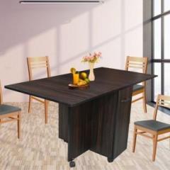 Speciality Panels Folding Dining Table with Big Crockery Pull Out Unit Engineered Wood 6 Seater Dining Table