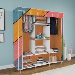 Spirited C1 Colorful Wood Print Carbon Steel Collapsible Wardrobe