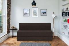 Springtek FoldingPerfect for Guests Jute Fabric 3 X 6 Feet 1 Seater Single Foam Fold Out Sofa Cum Bed