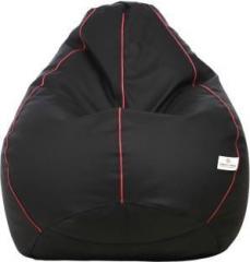 Star XXL Black with Pink Piping Teardrop Bean Bag With Bean Filling