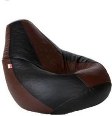 Star XXL Classic Black and Brown Teardrop Bean Bag With Bean Filling