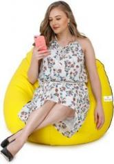 Star XXL Yellow with Navy Blue Piping Teardrop Bean Bag With Bean Filling