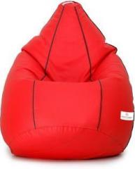 Star XXXL Red with Black Piping Teardrop Bean Bag With Bean Filling