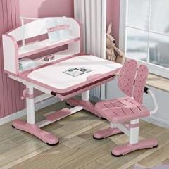 Staranddaisy Smart Kids Multifunctional Wood Study Table and Chair/LED Lamp and Book Storage Metal Desk Chair