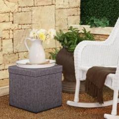 Story@home Leather Cube Ottoman