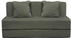 Style Crome One Seater Sofa Cum Bed Washable Cover With Two Cushion Grey Color 3X6 Feet Single Sofa Bed