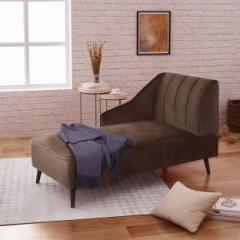 Style Crome Style Crome Linen Fabric Living Room Chaise Lounge with Nailhead Trim Fabric 1 Seater Sofa
