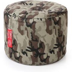 Style Homez Large Round Cotton Canvas Camouflage Printed Ottoman L Sizewith Beans Bean Bag Footstool With Bean Filling