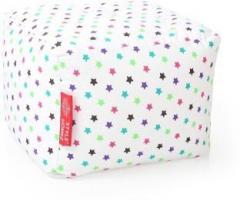Style Homez Large Square Cotton Canvas Star Printed Ottoman L Size with Beans Bean Bag Footstool With Bean Filling