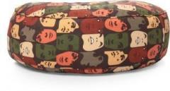 Style Homez XL Cotton Canvas Abstract Printed Round Floor Cushion XL Size with Beans Bean Bag With Bean Filling