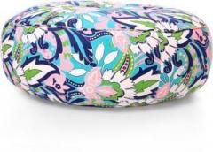 Style Homez XL Cotton Canvas Floral Printed Round Floor Cushion XL Size with Beans Bean Bag With Bean Filling