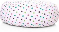 Style Homez XL Cotton Canvas Star Printed Round Floor Cushion XL Size with Beans Bean Bag With Bean Filling