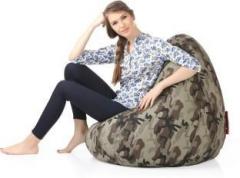 Style Homez XXL Classic Cotton Canvas Camouflage Printed Teardrop Bean Bag With Bean Filling