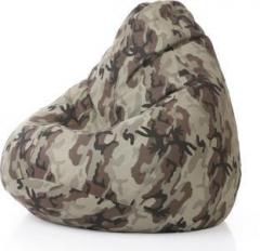 Style Homez XXL Classic Cotton Canvas Camouflage Printed XXL Size with Beans Teardrop Bean Bag With Bean Filling