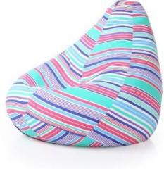 Style Homez XXL Classic Cotton Canvas Stripes Printed XXL Sizewith Beans Teardrop Bean Bag With Bean Filling