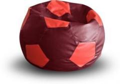 Style Homez XXL Football XXL Size Maroon Red with Beans Bean Bag With Bean Filling
