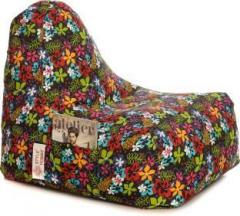Style Homez XXL Hackey Cotton Canvas Floral Printed XXL Size With Beans Bean Bag Chair With Bean Filling