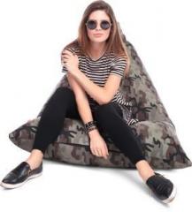 Style Homez XXL Lounge Pyramid Cotton Canvas Camouflage Printed XXL Size with Beans Bean Bag With Bean Filling