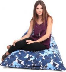 Style Homez XXL Lounge Pyramid Cotton Canvas Floral Printed XXL Size with Beans Bean Bag With Bean Filling