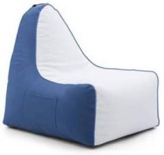 Style Homez XXL Premium Collection Hackey Leatherette Chair XXL Size Blue Color With Beans Bean Bag Chair With Bean Filling