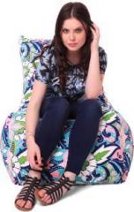 Style Homez XXXL Cotton Canvas Floral Printed Fillers Bean Bag Chair With Bean Filling