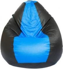 Styleco XL Blue & Black Teardrop Bean Bag With Bean Filling