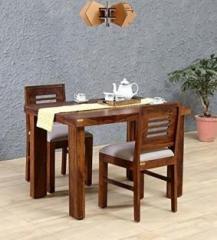 Suncrown Furniture Sheesham Wood Dining Table with 2 Chairs for Living Room | Teak Finish Solid Wood 2 Seater Dining Set