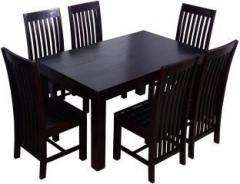 Suncrown Furniture Solid Sheesham Wood 6 Seater Dining Table Set with Curvy Chair for Living Room Solid Wood 6 Seater Dining Set