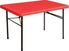 Supreme Blow Moulded Swiss Table, Red Plastic Outdoor Table