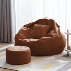 Swiner 4XL Bean Bag with Footrest & Cushion Ready to Use with Beans Bean Bag Chair With Bean Filling