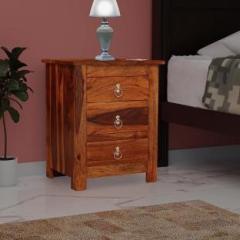 Tannu Craft Sheesham wood Bedside Table 3 drawer Living room Night Lamp Solid wood End Table Solid Wood Bedside Table