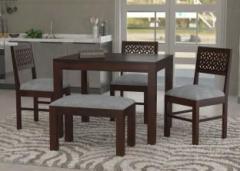 Taskwood Furniture Solid Sheesham Wood Four Seater Dining Set For Dining Room / Restaurant. Solid Wood 4 Seater Dining Set