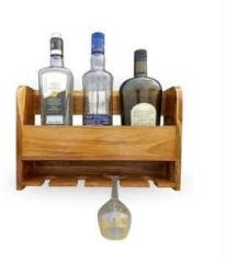 Teakwoodkart WOODEN WINE BOTTLE RACK /WOODEN BAR CABINET FOR HOME Wooden Bottle Rack