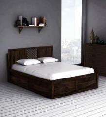 The Attic Sheesham Wood Solid Wood Queen Box Bed