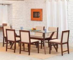 The Jaipur Living Glass 6 Seater Dining Set