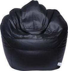 Threadvibeliving XXXL sofa mudda black Bean Bag Sofa With Bean Filling