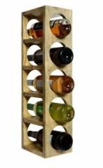 Timberly Bar Cabinet | Wine Rack with 5 Bottle Stacking Capacity for Living Room, Bed Room and Garden Solid Wood Natural Finish Solid Wood Bar Cabinet