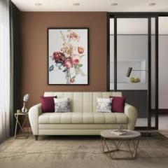Torque Bali 3 Seater Fabric Sofa, Furniture for Living Room, Office Beige Fabric 3 Seater Sofa