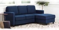 Torque Federica 3 Seater Fabric Sofa With Ottoman For Living Room Fabric 3 Seater Sofa