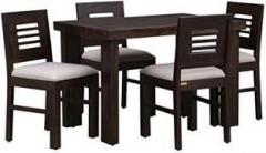 True Furniture Sheesham Wood 4 Chairs Dining Table Set for Living Room Solid Wood 4 Seater Dining Set