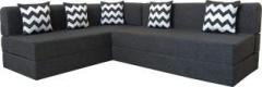 Uberlyfe L Shaped 5 Seater Sofa Cum Bed | Premium Jute | 5 Cushions Double Sofa Bed