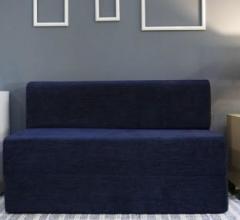 Uberlyfe Sofa Cum Bed Perfect for Guests Chennile Fabric Washable Cover Dotted Blue| 4' X 6' Feet Double Sofa Bed