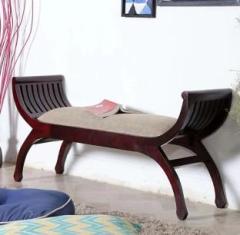 Uk Furniture Sheesham Wood & Jute Fabric Sofa Sectional Fabric 2 Seater Sofa