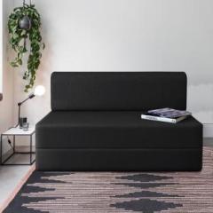 Urban Furnishing Perfect for Guests Jute Fabric Washable Cover 5x6 3 Seater Single Foam Fold Out Sofa Cum Bed