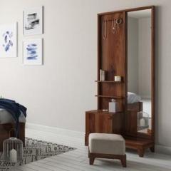 Urban Ladder Magellan Dressing Table With Pouffe Solid Wood Dressing Table