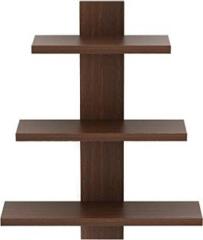 Usha Shriram Tree Shape Wall Mounted Shelf | Easy To Install | Brown | Sturdy & Long Lasting Engineered Wood Open Book Shelf