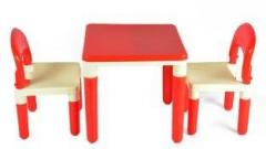 Variety Gift Centre 2 in 1 Building Blocks cum Study or Play Table with 2 Chairs Plastic Desk Chair